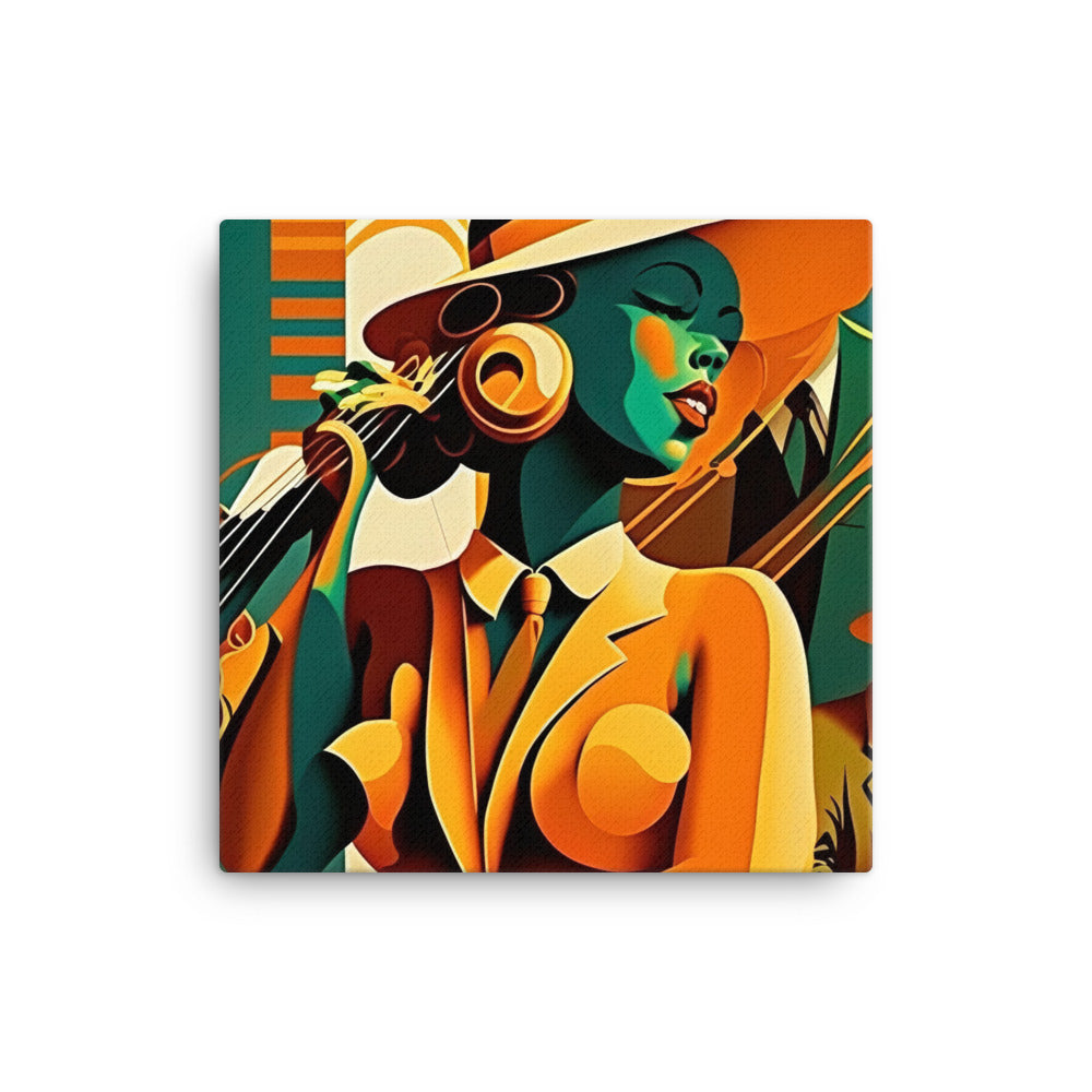 Jazz band in Art Deco era canvas - Posterfy.AI