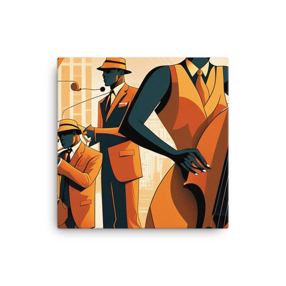 Jazz band in Art Deco era canvas - Posterfy.AI