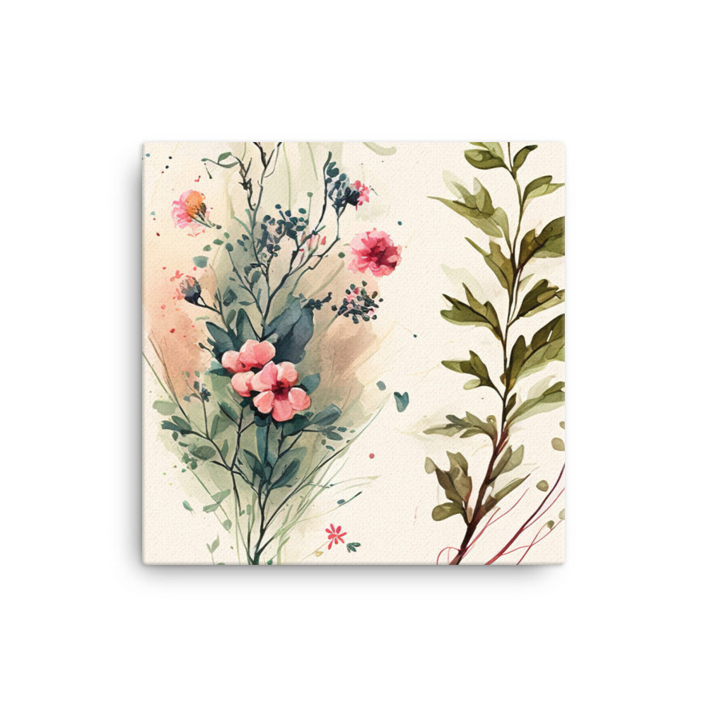 Whimsical Watercolor Floral Wall Art canvas - Posterfy.AI