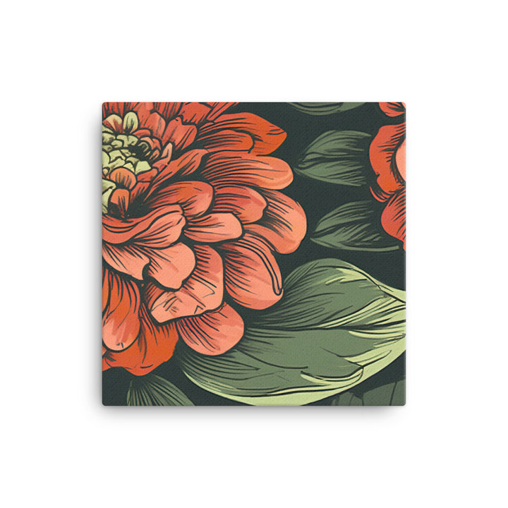 Zinnia Pattern canvas - Posterfy.AI