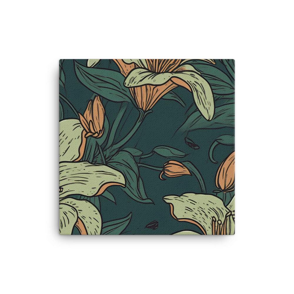 Lily Pattern canvas - Posterfy.AI