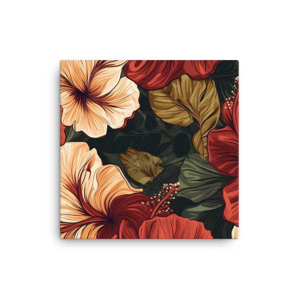 Hibiscus Pattern canvas - Posterfy.AI