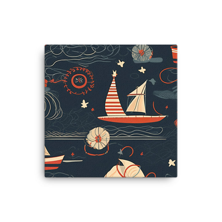 Nautical Pattern canvas - Posterfy.AI