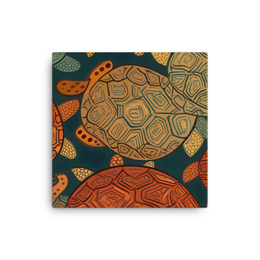 Turtle shells Pattern canvas - Posterfy.AI