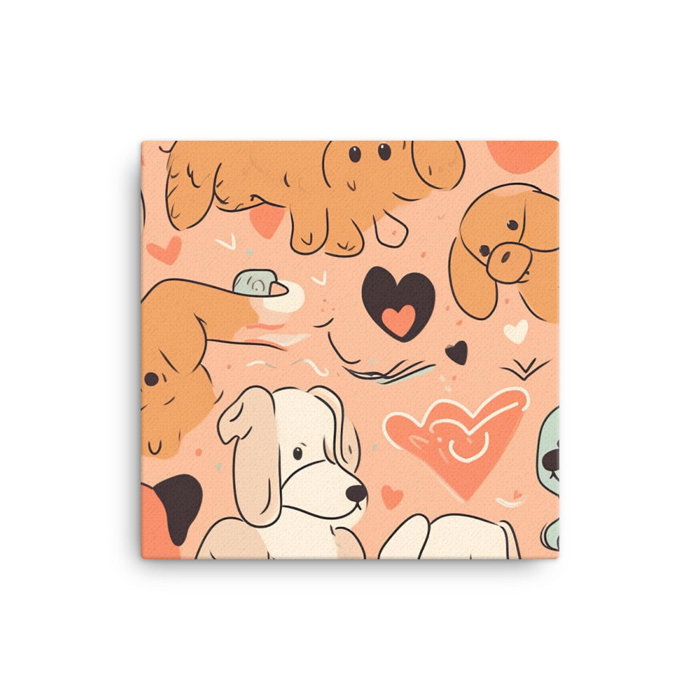 Puppy love Pattern canvas - Posterfy.AI