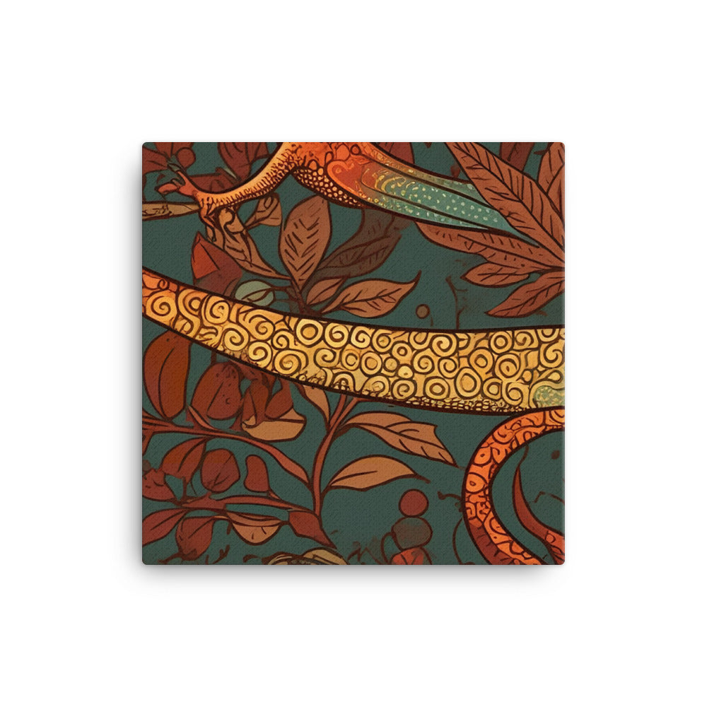 Lizard basks Pattern canvas - Posterfy.AI