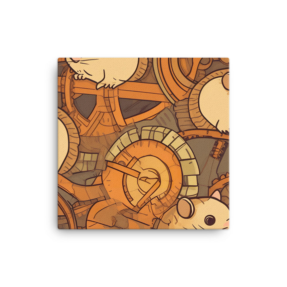 Hamster wheels Pattern canvas - Posterfy.AI