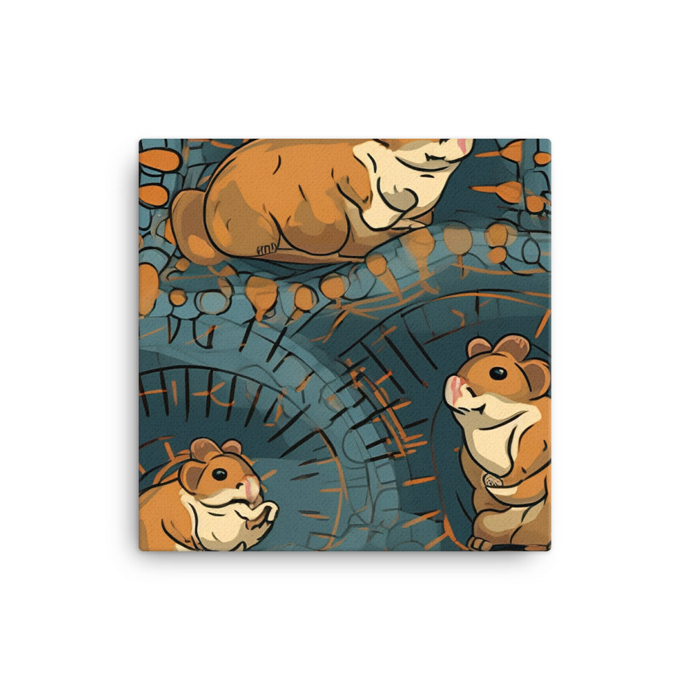 Hamster wheels Pattern canvas - Posterfy.AI