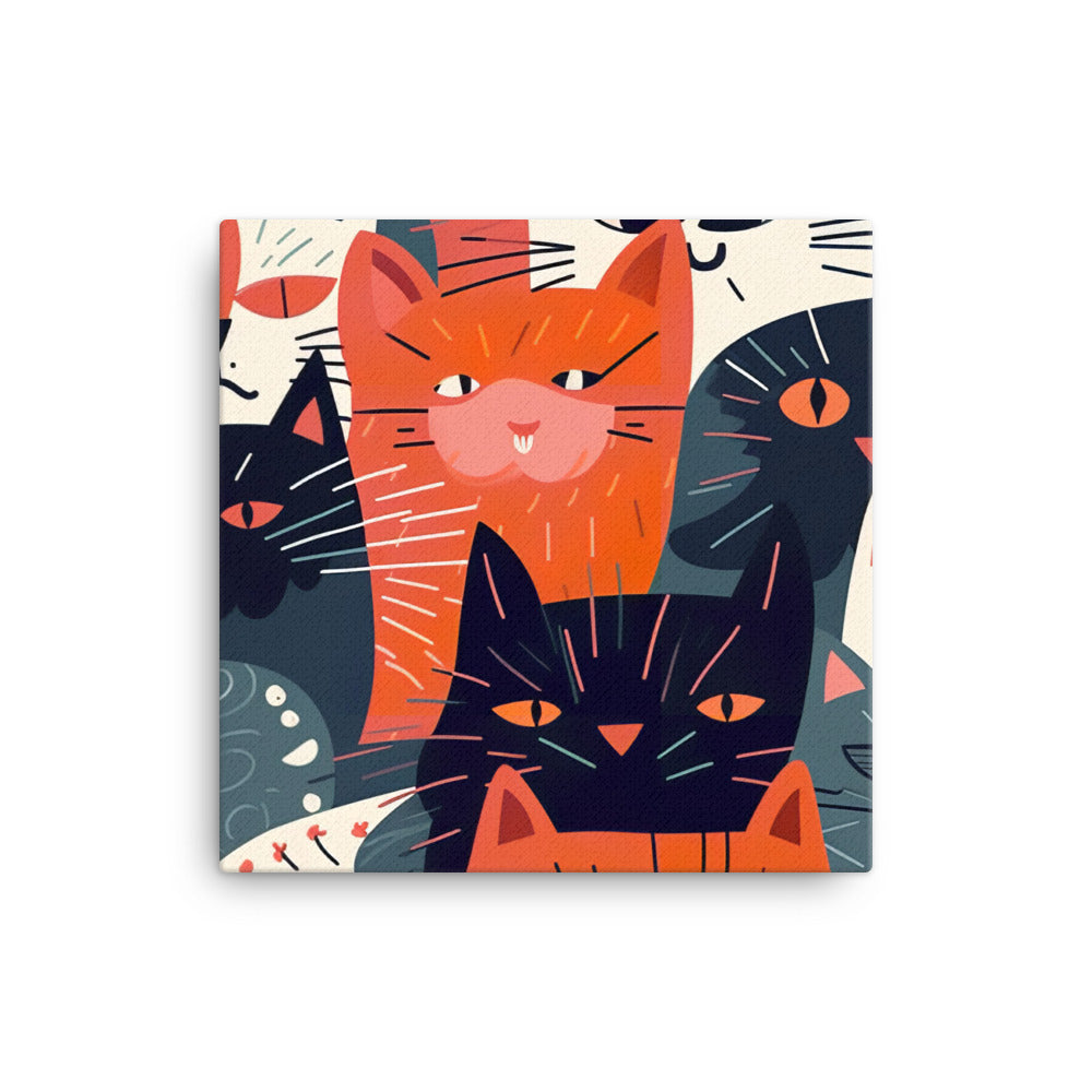 Cat faces Pattern canvas - Posterfy.AI