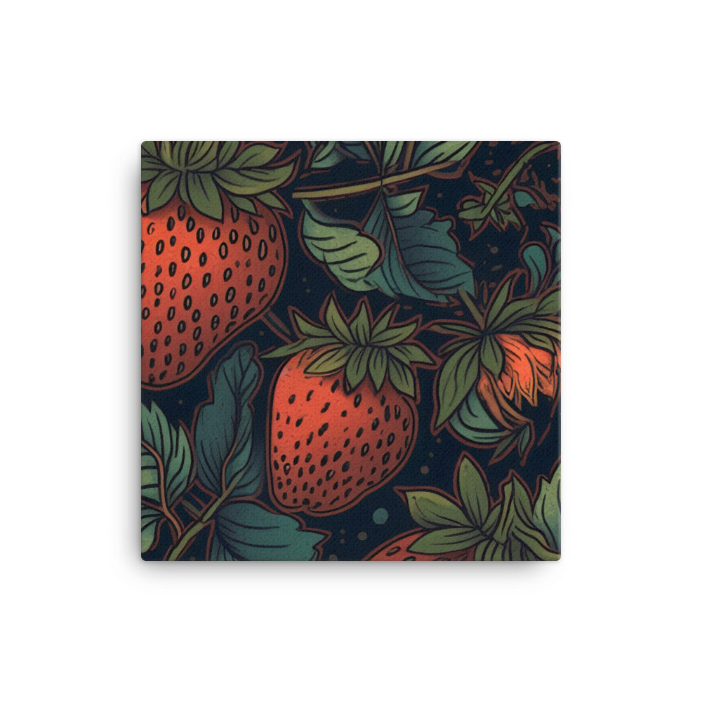 Strawberries Pattern canvas - Posterfy.AI