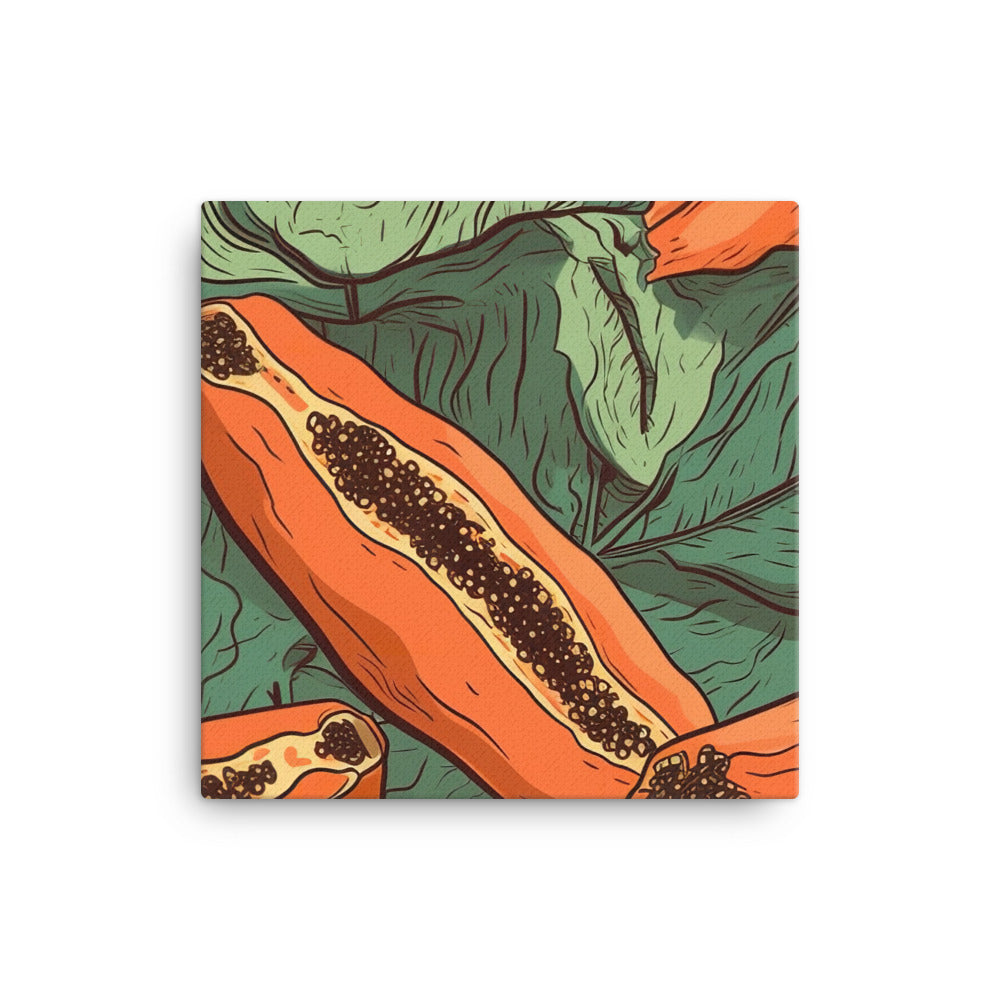 Papaya Pattern canvas - Posterfy.AI