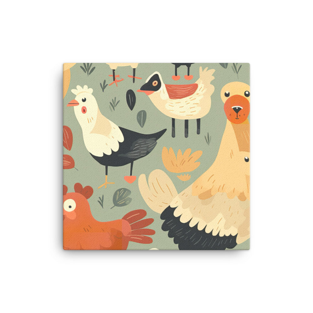 Farm Animals Pattern canvas - Posterfy.AI