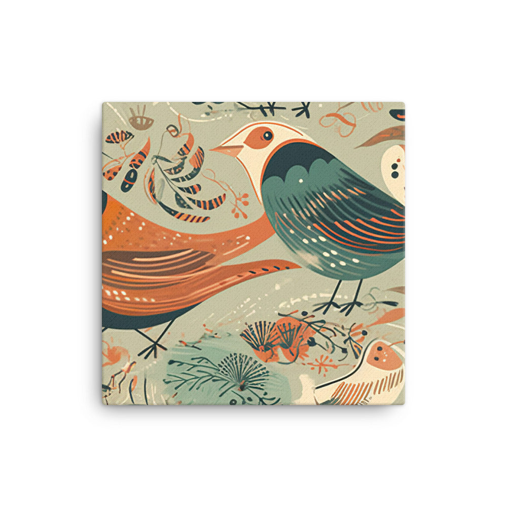 Bird Pattern canvas - Posterfy.AI