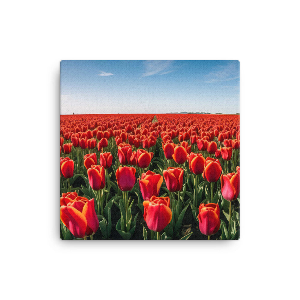 Capturing the Serenity of Tulip Fields canvas - Posterfy.AI