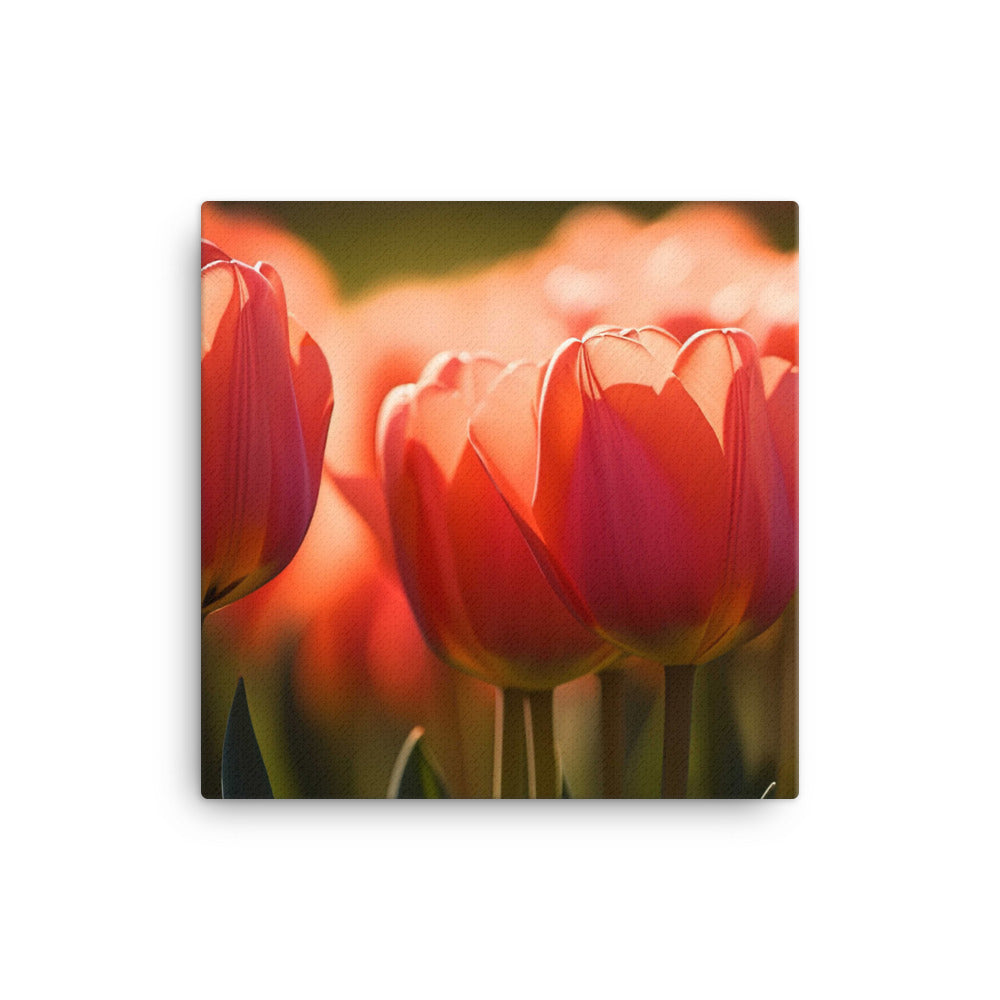 Capturing the Grace of Tulips in Bloom canvas - Posterfy.AI