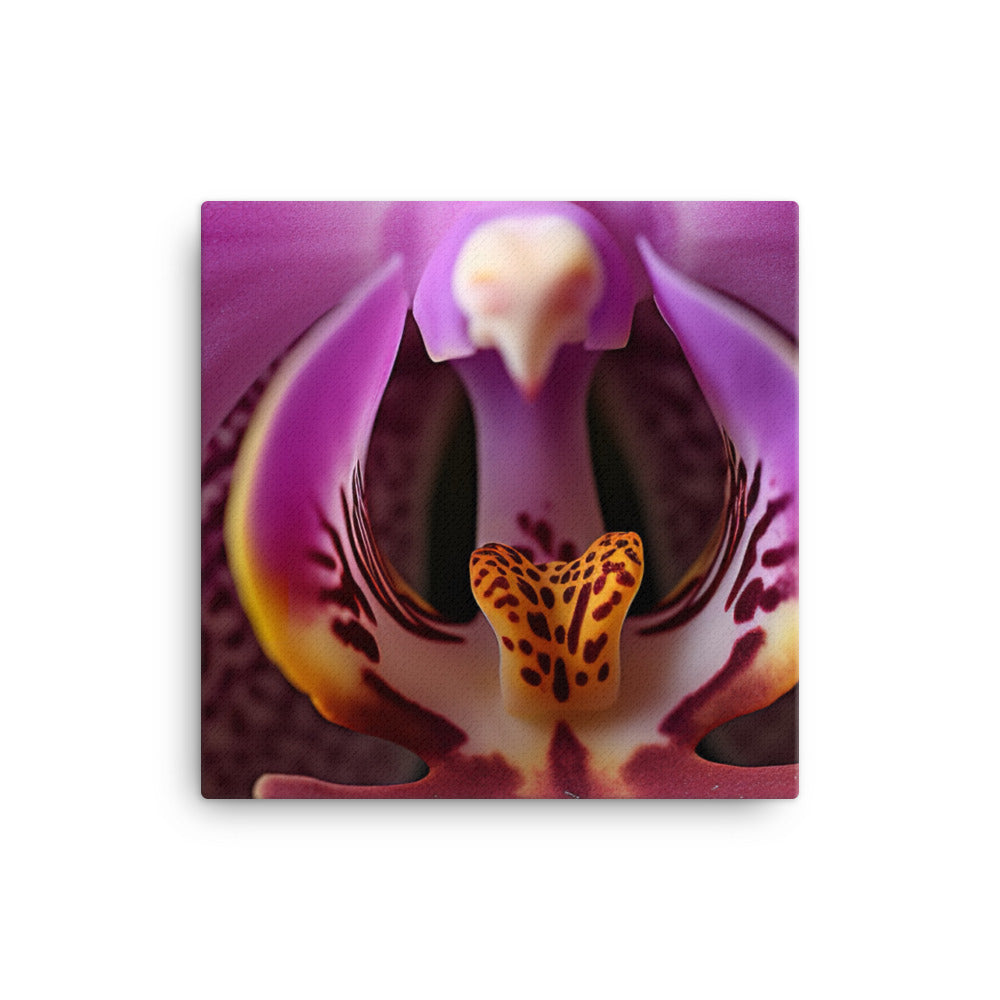 Macro Photography of Orchid Details canvas - Posterfy.AI