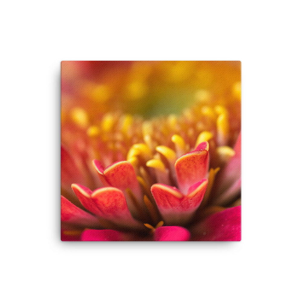 The Delicate Beauty of Zinnia Petals canvas - Posterfy.AI
