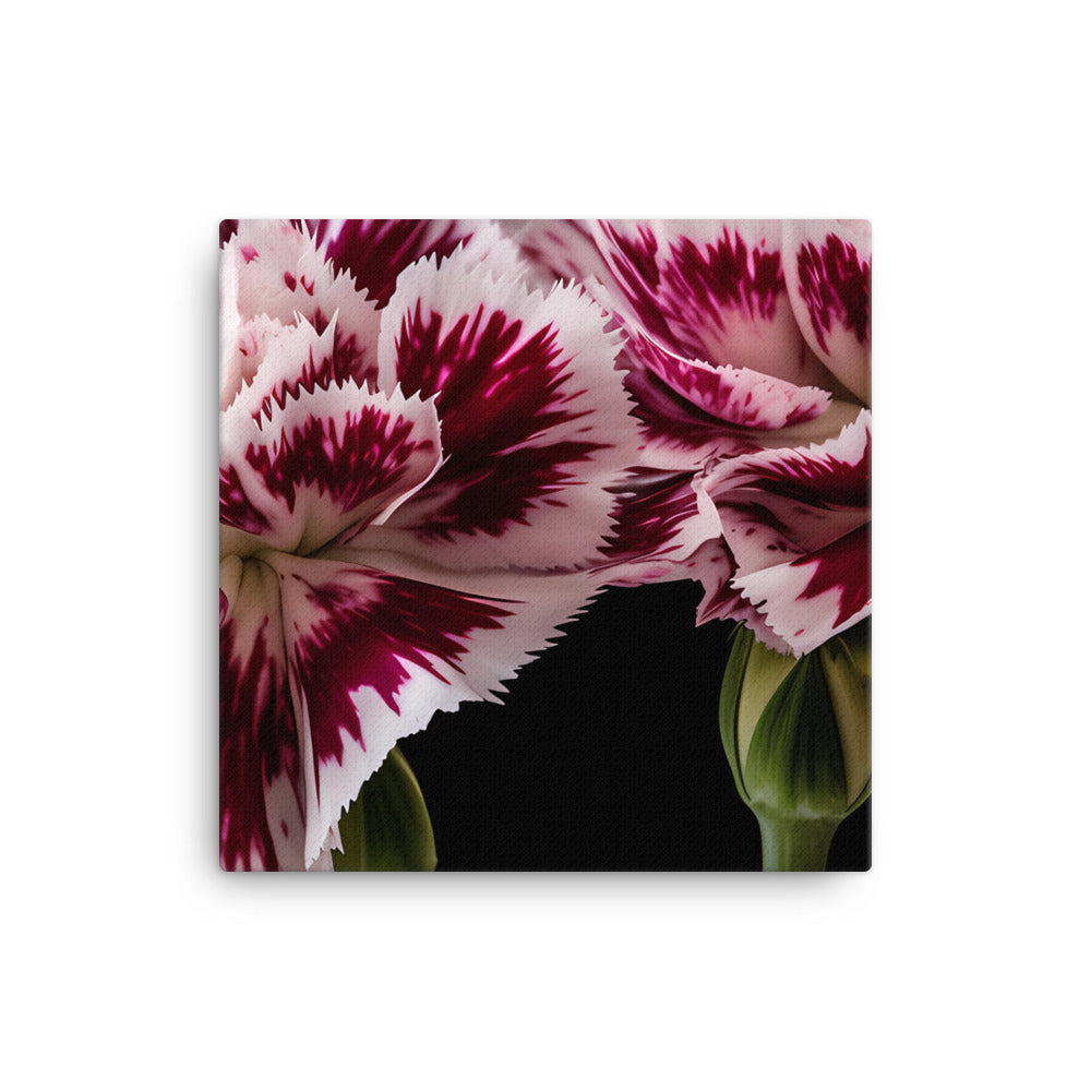 Unique Striped Carnations canvas - Posterfy.AI