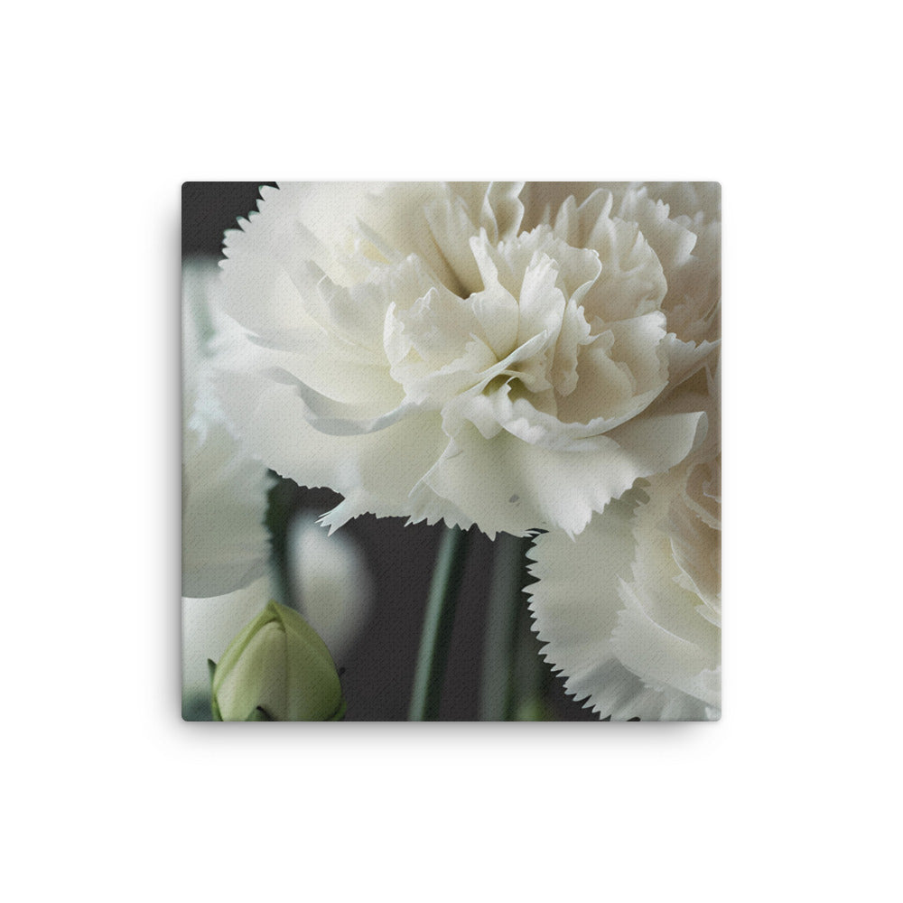 Elegant White Carnations canvas - Posterfy.AI