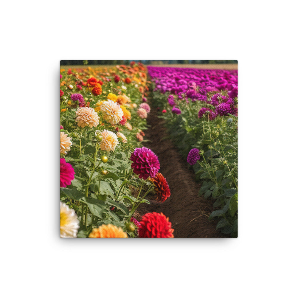 Dahlia Field in Bloom canvas - Posterfy.AI