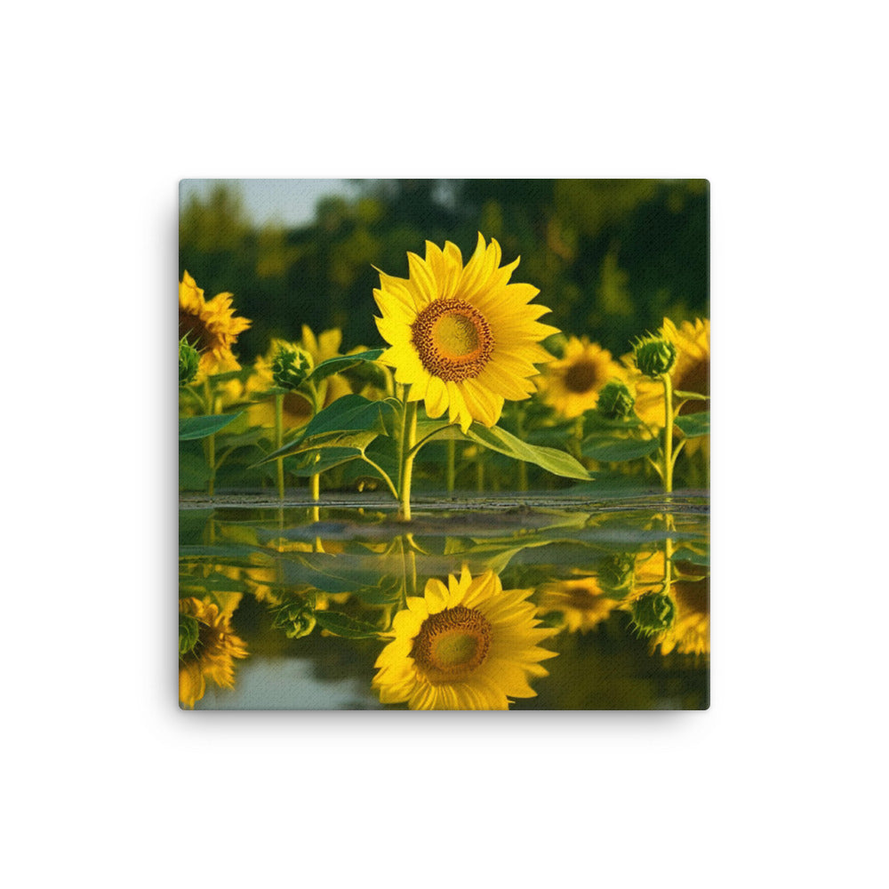 Sunflower Reflections canvas - Posterfy.AI