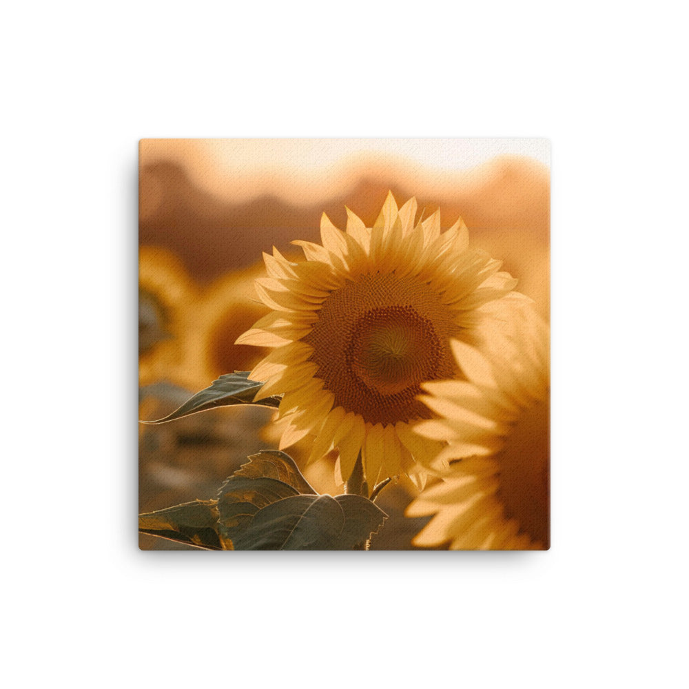 Golden Sunflower Fields canvas - Posterfy.AI