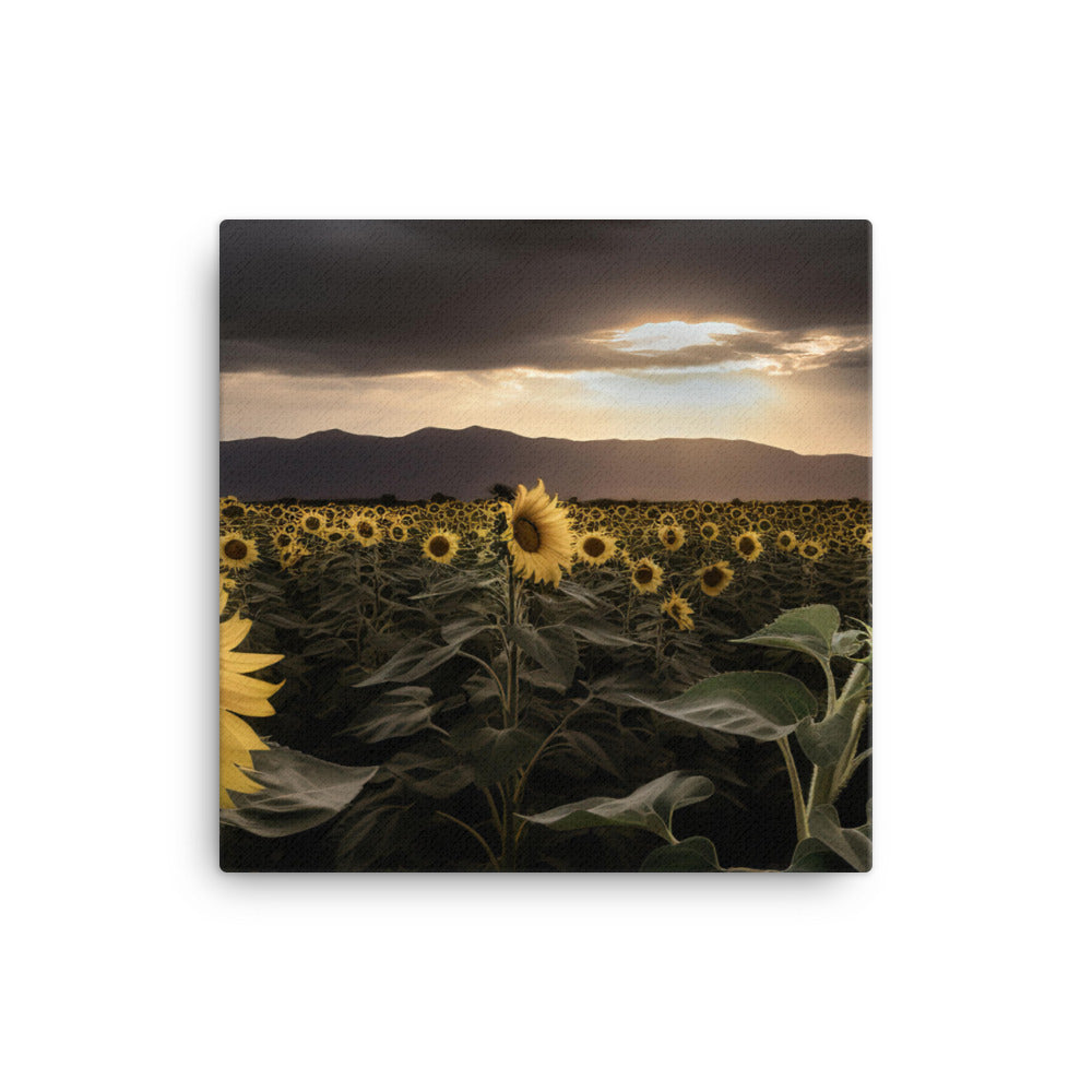 Dramatic Sunflower Landscape canvas - Posterfy.AI