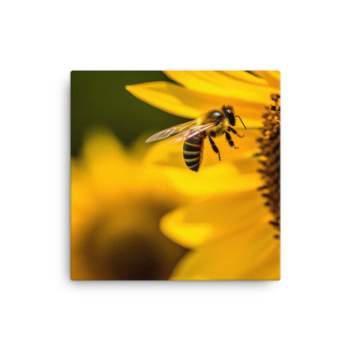 Bee Among Sunflowers canvas - Posterfy.AI