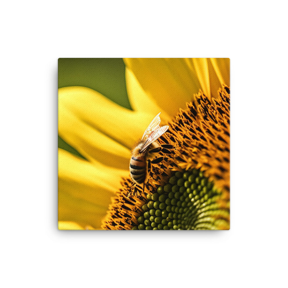 Bee Among Sunflowers canvas - Posterfy.AI