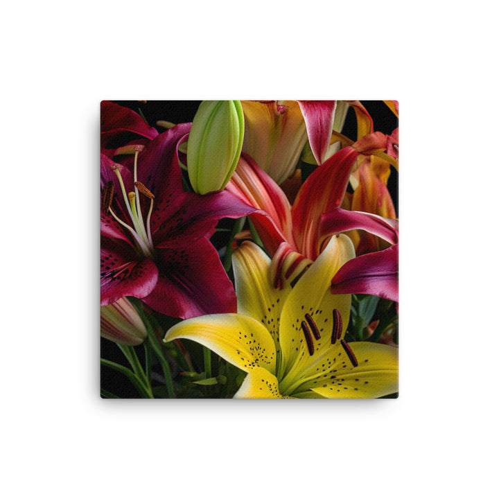 Multicolored Lily Bouquet canvas - Posterfy.AI