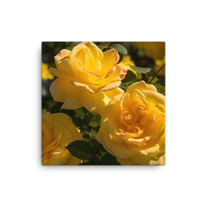 Sunny Yellow Roses canvas - Posterfy.AI