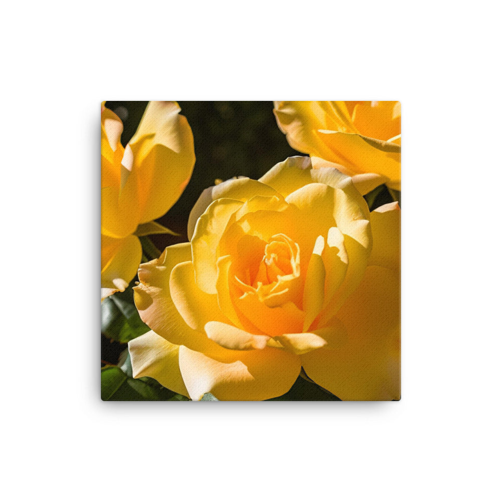 Sunny Yellow Roses canvas - Posterfy.AI