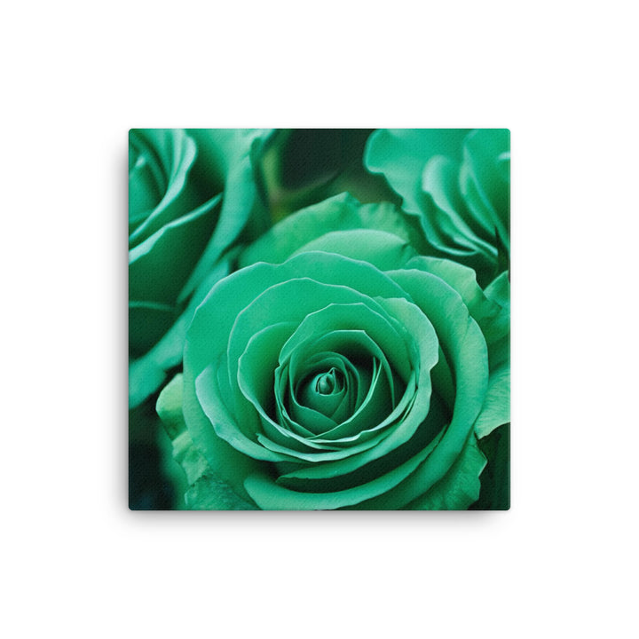 Refreshing Green Roses canvas - Posterfy.AI