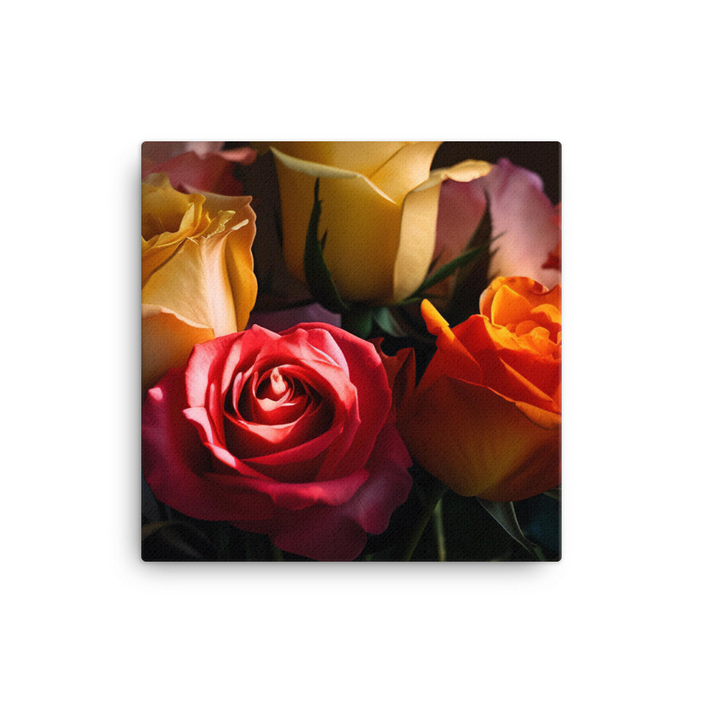 Radiant Roses canvas - Posterfy.AI
