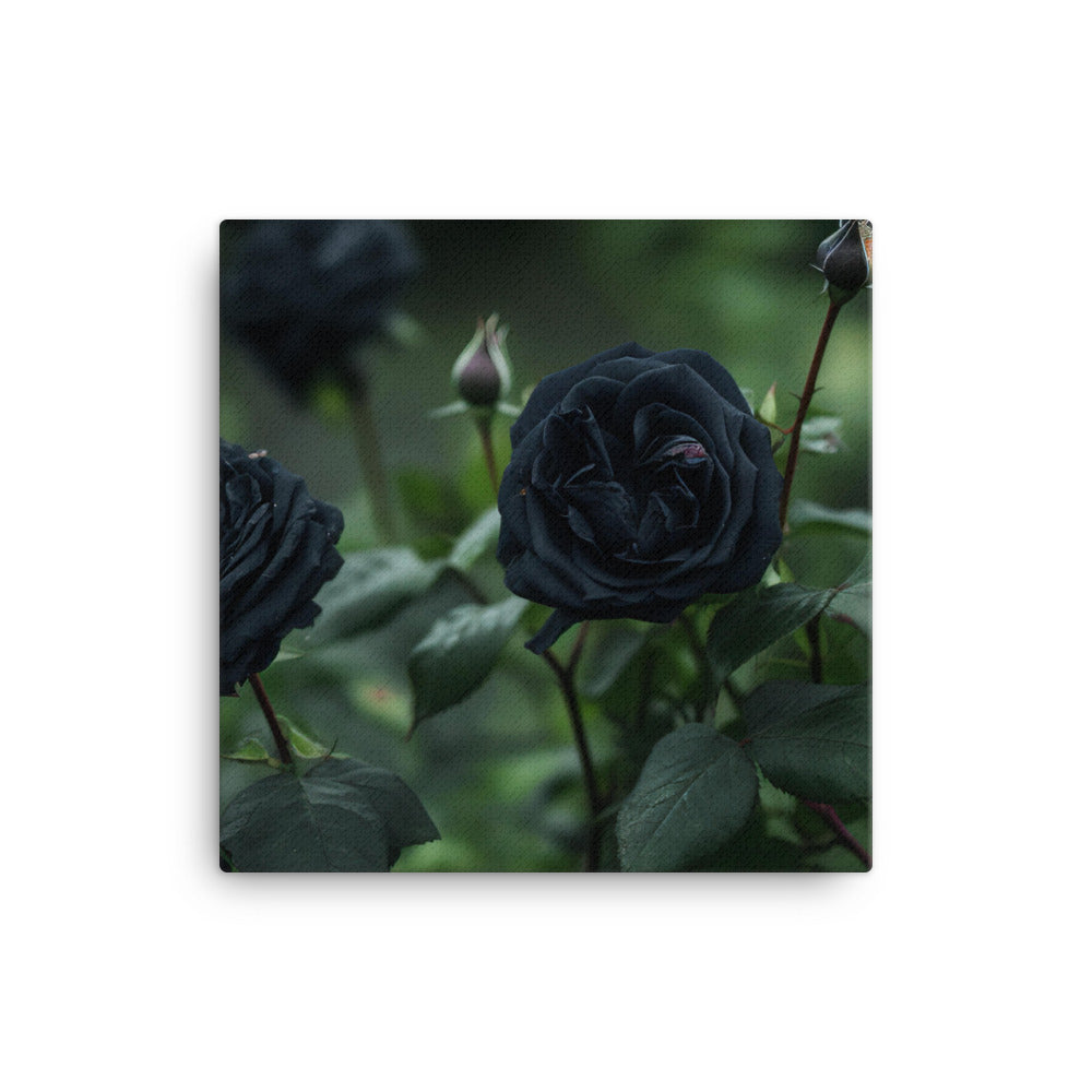 Mysterious Black Roses canvas - Posterfy.AI