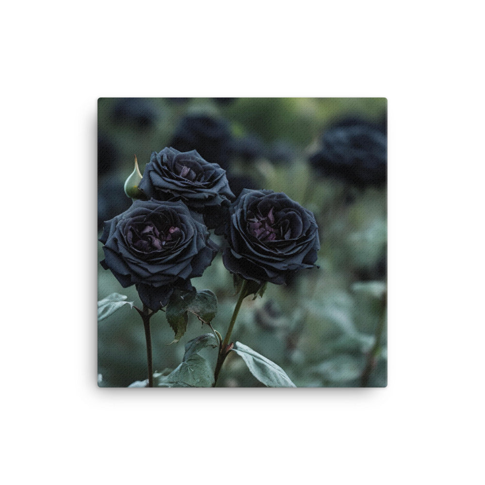 Mysterious Black Roses canvas - Posterfy.AI