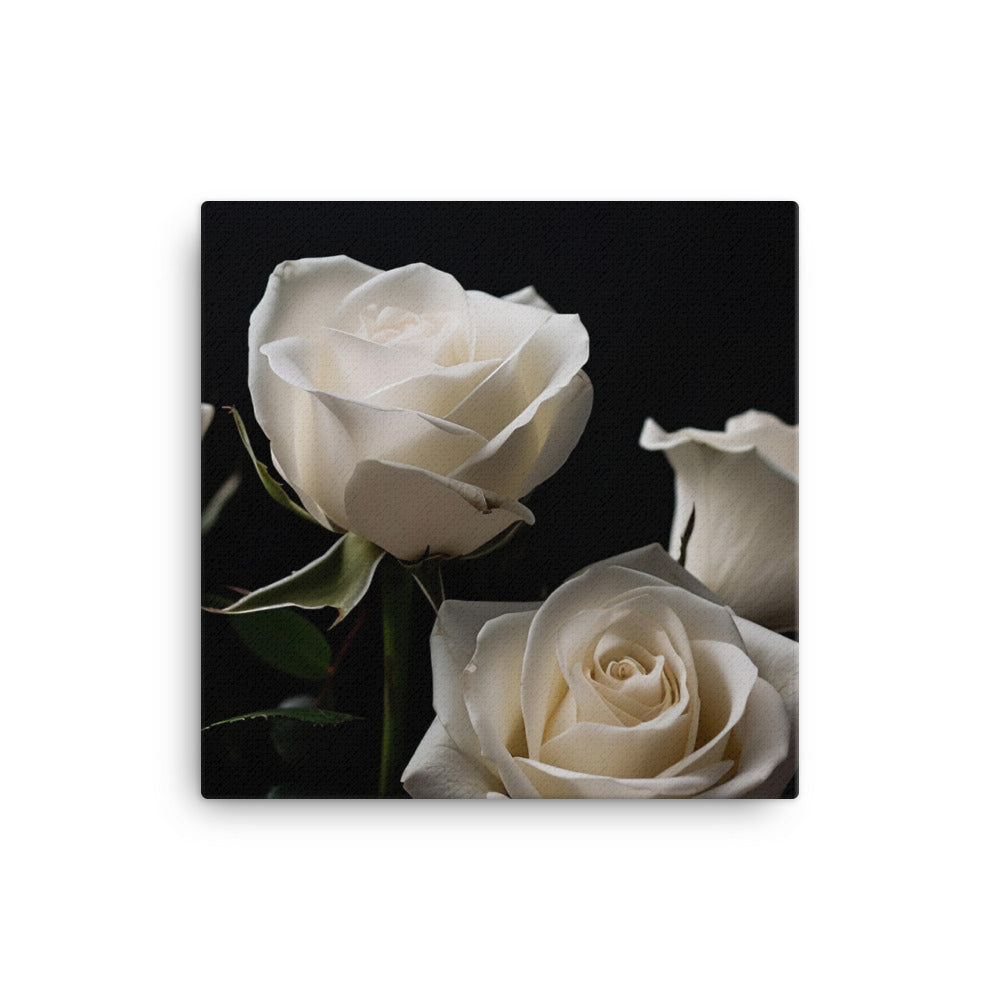 Classic White Roses canvas - Posterfy.AI