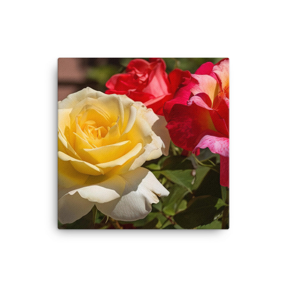 Bright Multi Colored Roses canvas - Posterfy.AI