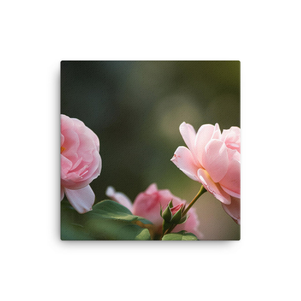 Blushing Pink Roses canvas - Posterfy.AI