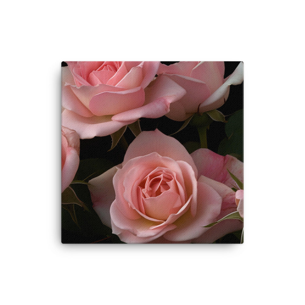 Blushing Pink Roses canvas - Posterfy.AI