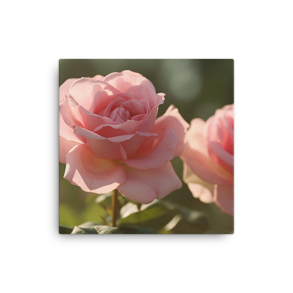 Blushing Pink Roses canvas - Posterfy.AI