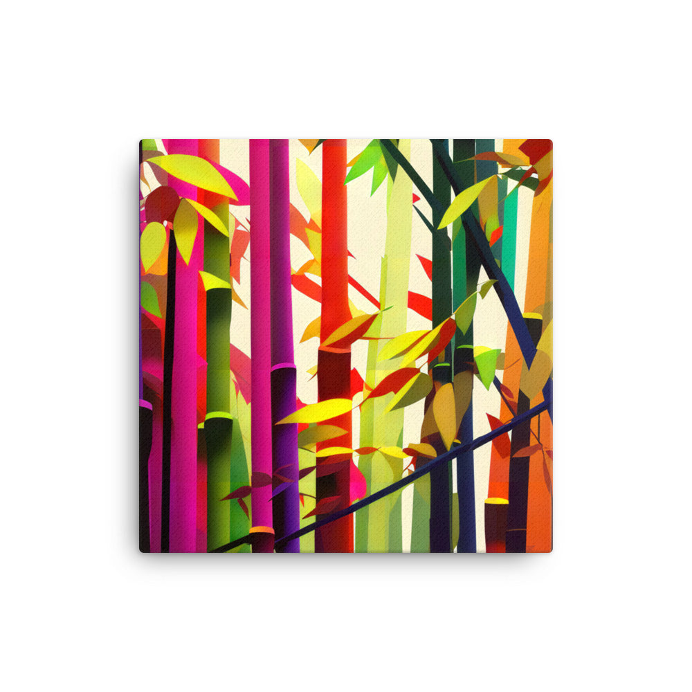 Colourful bamboo jungle canvas - Posterfy.AI