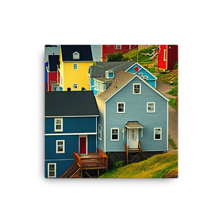 Colorful houses canvas - Posterfy.AI