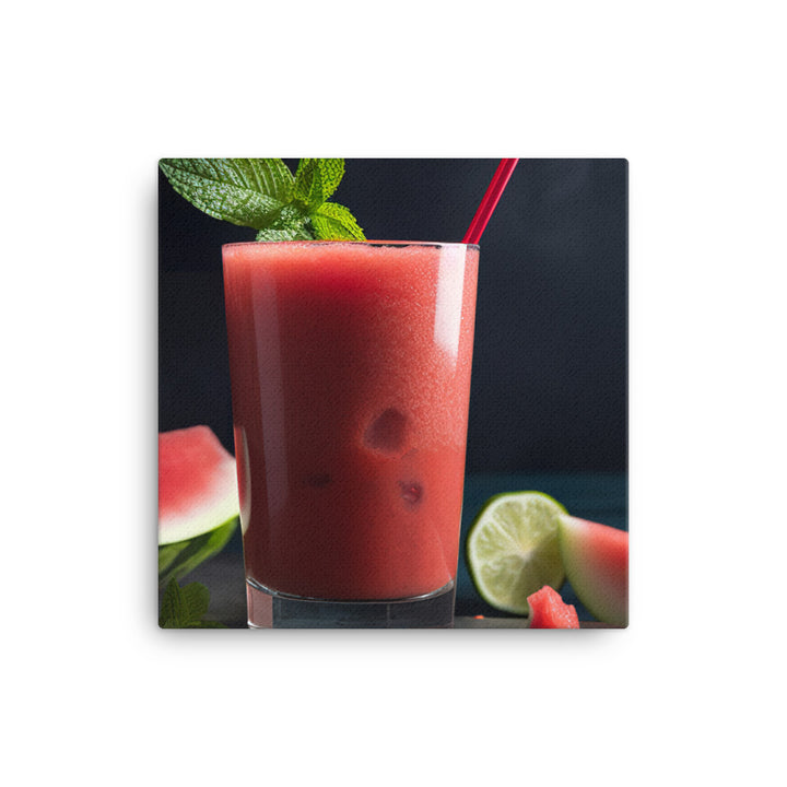 Watermelon Smoothie Time canvas - Posterfy.AI