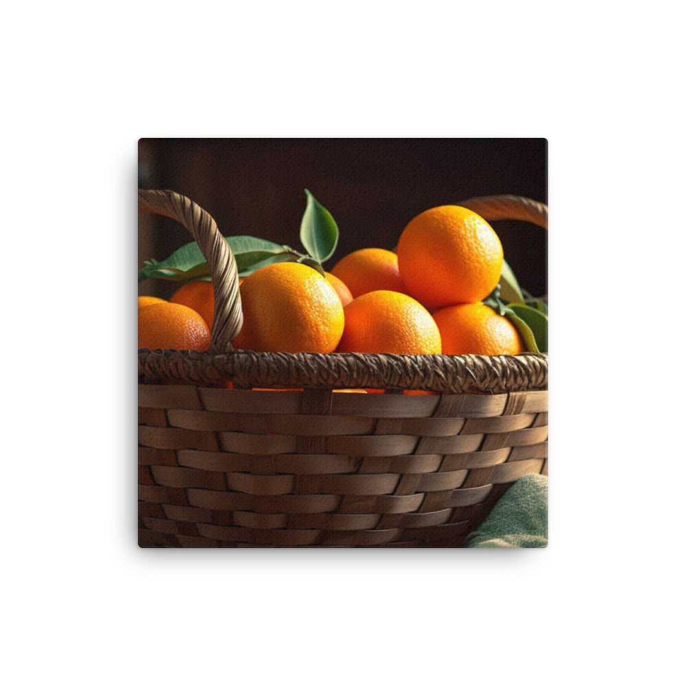 Oranges in a Wicker Basket canvas - Posterfy.AI