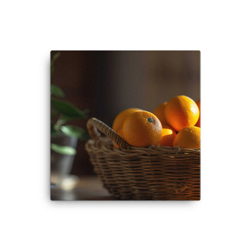 Oranges in a Wicker Basket canvas - Posterfy.AI