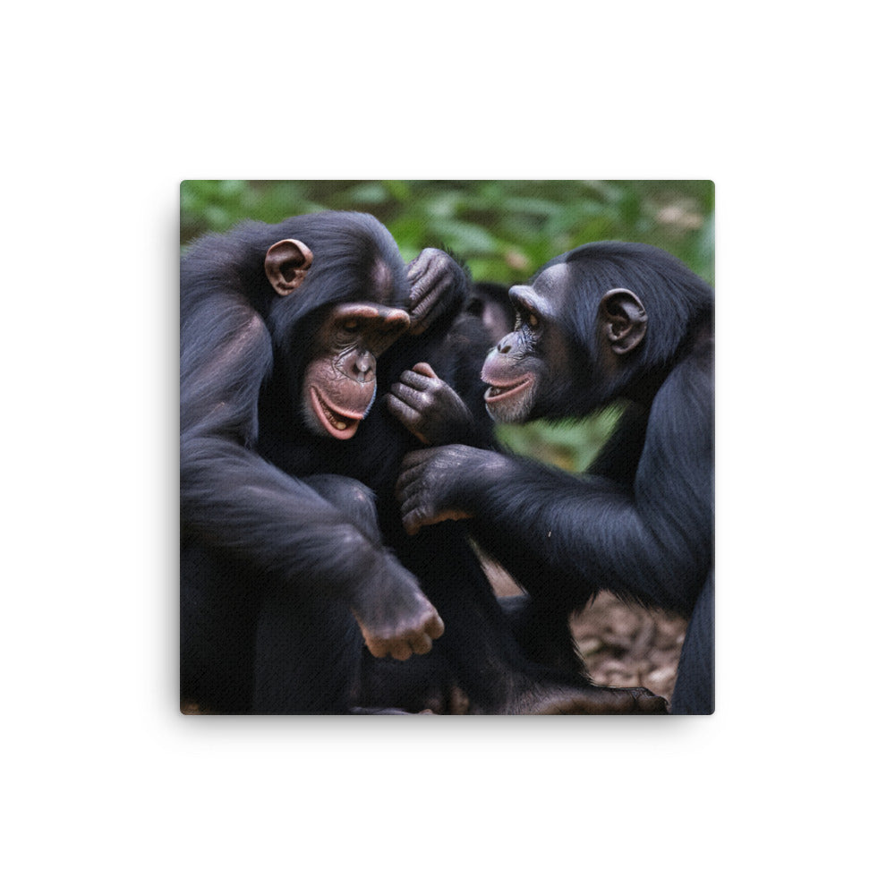 Chimpanzee Family Time canvas - Posterfy.AI