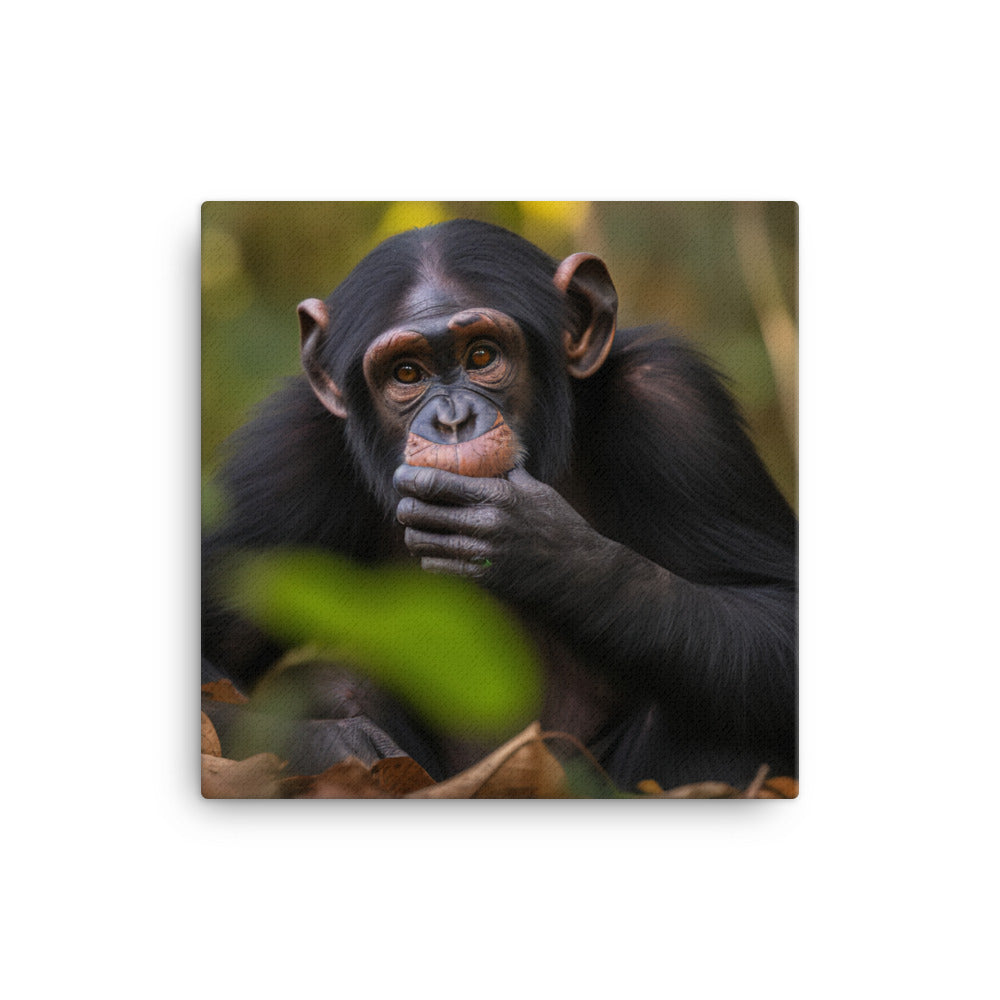 Cheeky Chimpanzee in the Wild canvas - Posterfy.AI