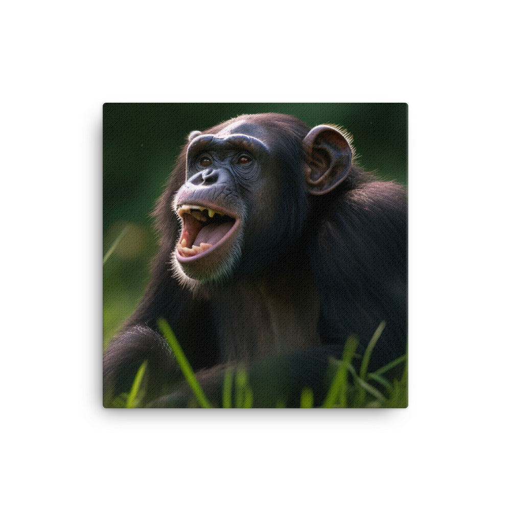 Cheeky Chimpanzee in the Wild canvas - Posterfy.AI