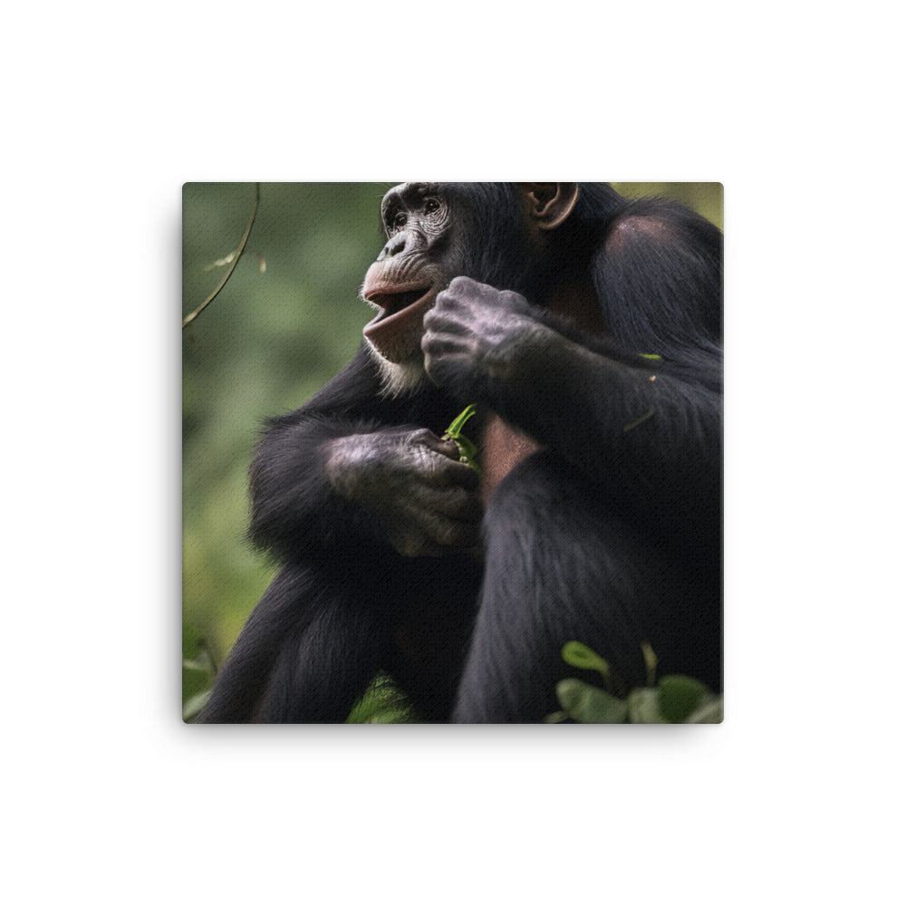 Cheeky Chimpanzee in the Wild canvas - Posterfy.AI